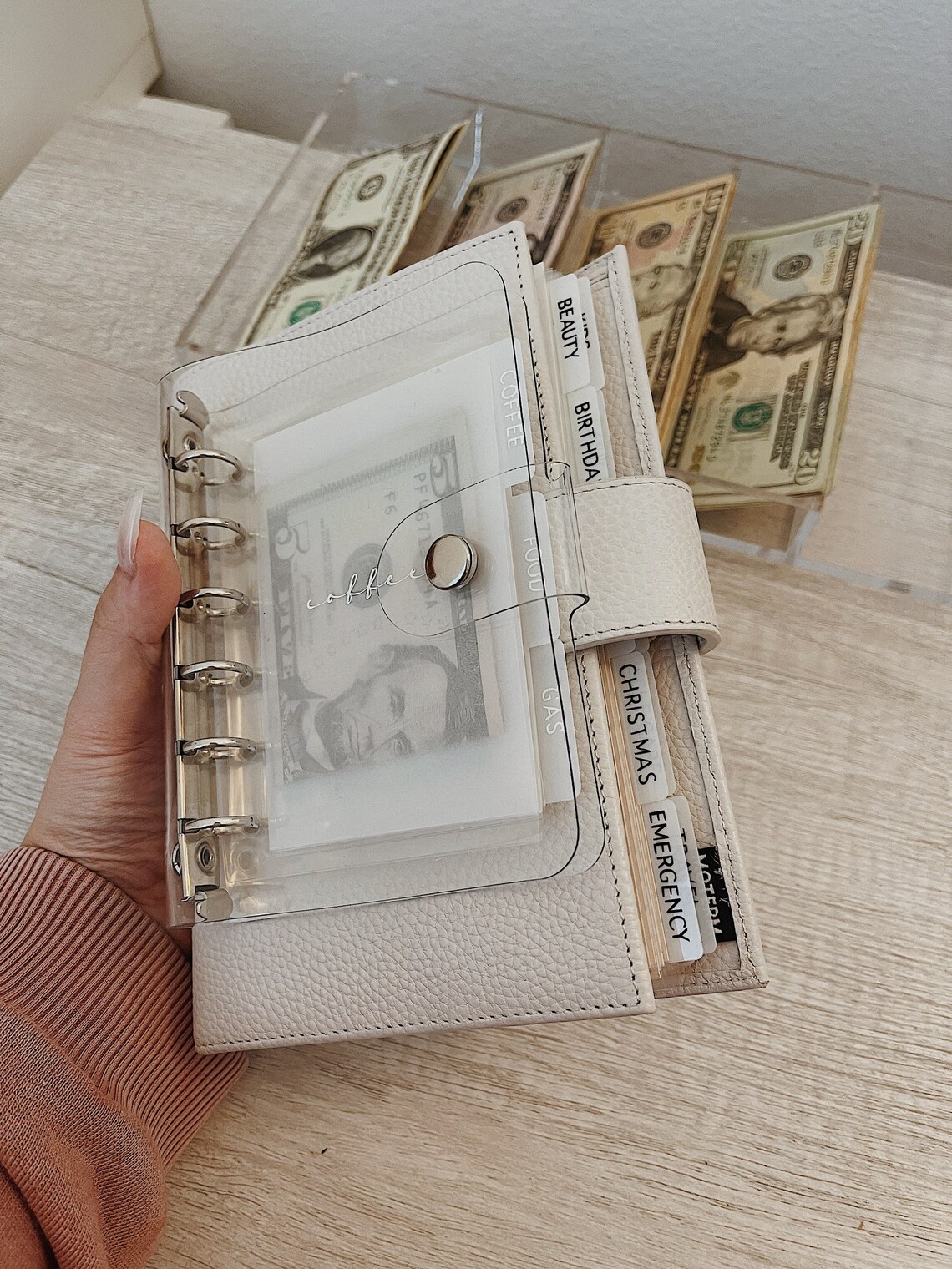 A7/pocket Clear Vellum Cash Envelopes With Custom Divider Tabs Etsy