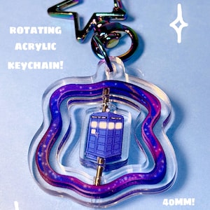 Spinning Police Box Acrylic Charm