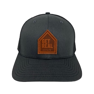 Charcoal/Black &quot;Smoke&quot; Series Get Real Estate Trucker Curve Brim Hat