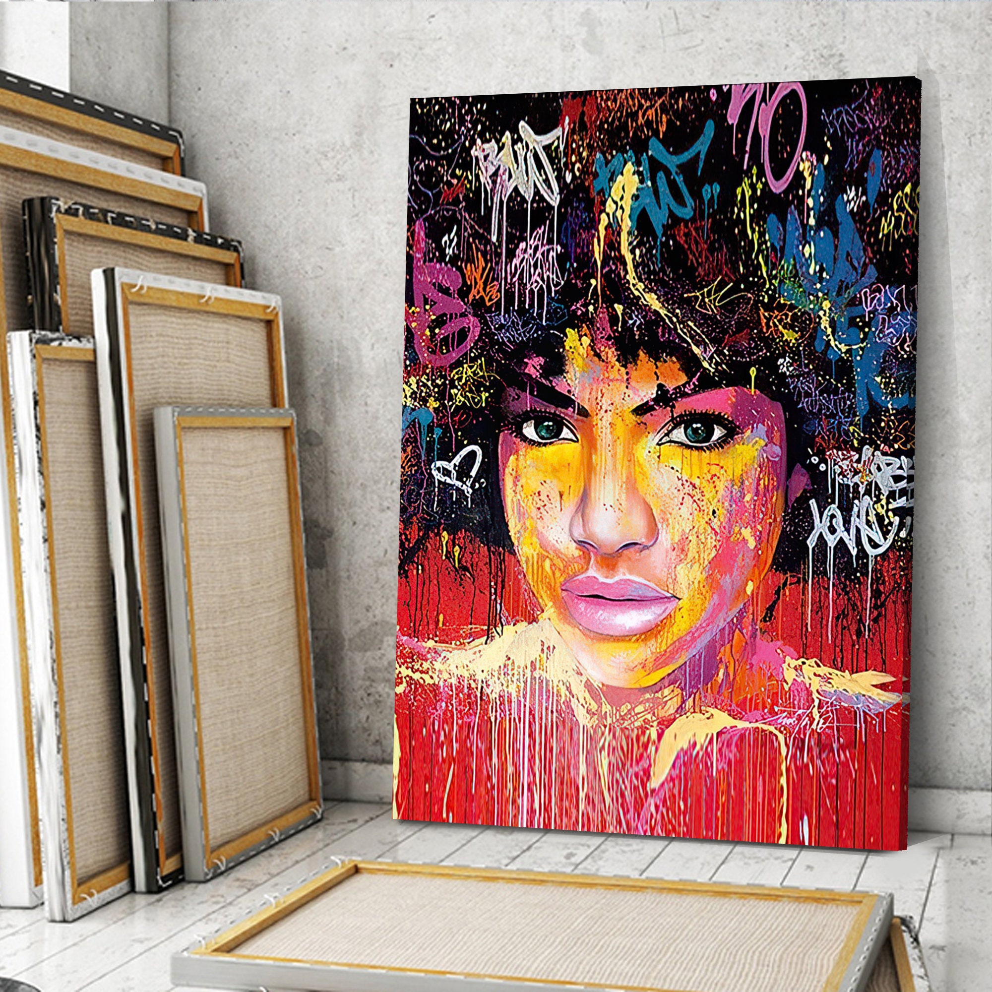 Afro Girl Wall Art African American Girl Home Decor Black Etsy