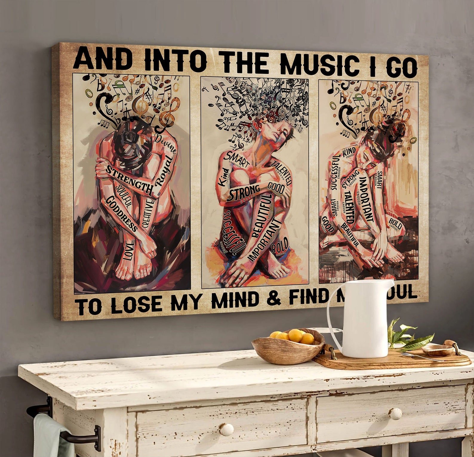 Liefde muziek poster in de muziek ik ga kunst aan de muur Etsy