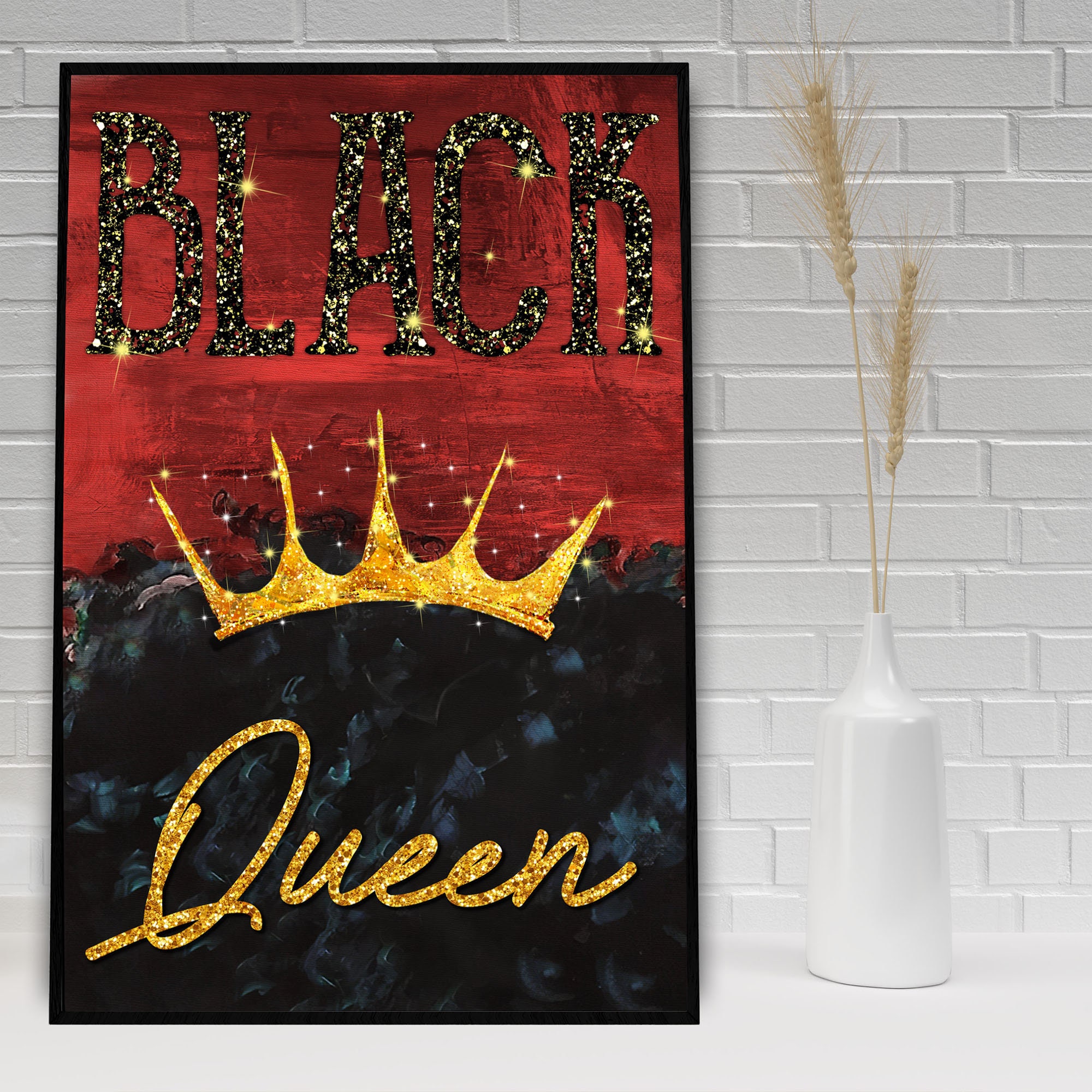 Black Queen Canvas Art Black Queen Poster Print Black Women Etsy