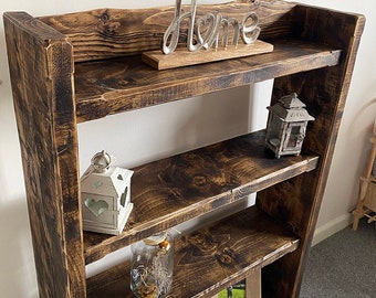 Farmhouse Bookcase | Rustic Solid Wood Bookshelves | Storage Tower | Free Delivery