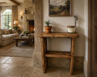 Handmade Solid Wood Entryway Table • Rustic Hallway Side Table Narrow Console • Solid Wood Hall Table with Custom Sizes & Finishes • UK Made