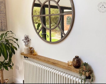 Narrow chunky Entryway Radiator Shelf | Shelf With Brackets | Wooden Shelves | Made to Measure Shelves | Radiator Shelves UK