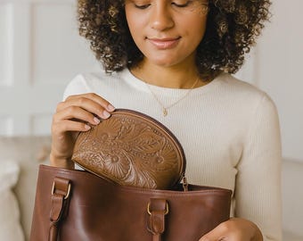 Handcrafted Leather Makeup Bag: Full Grain Toiletry Pouch, Paraguayan Made