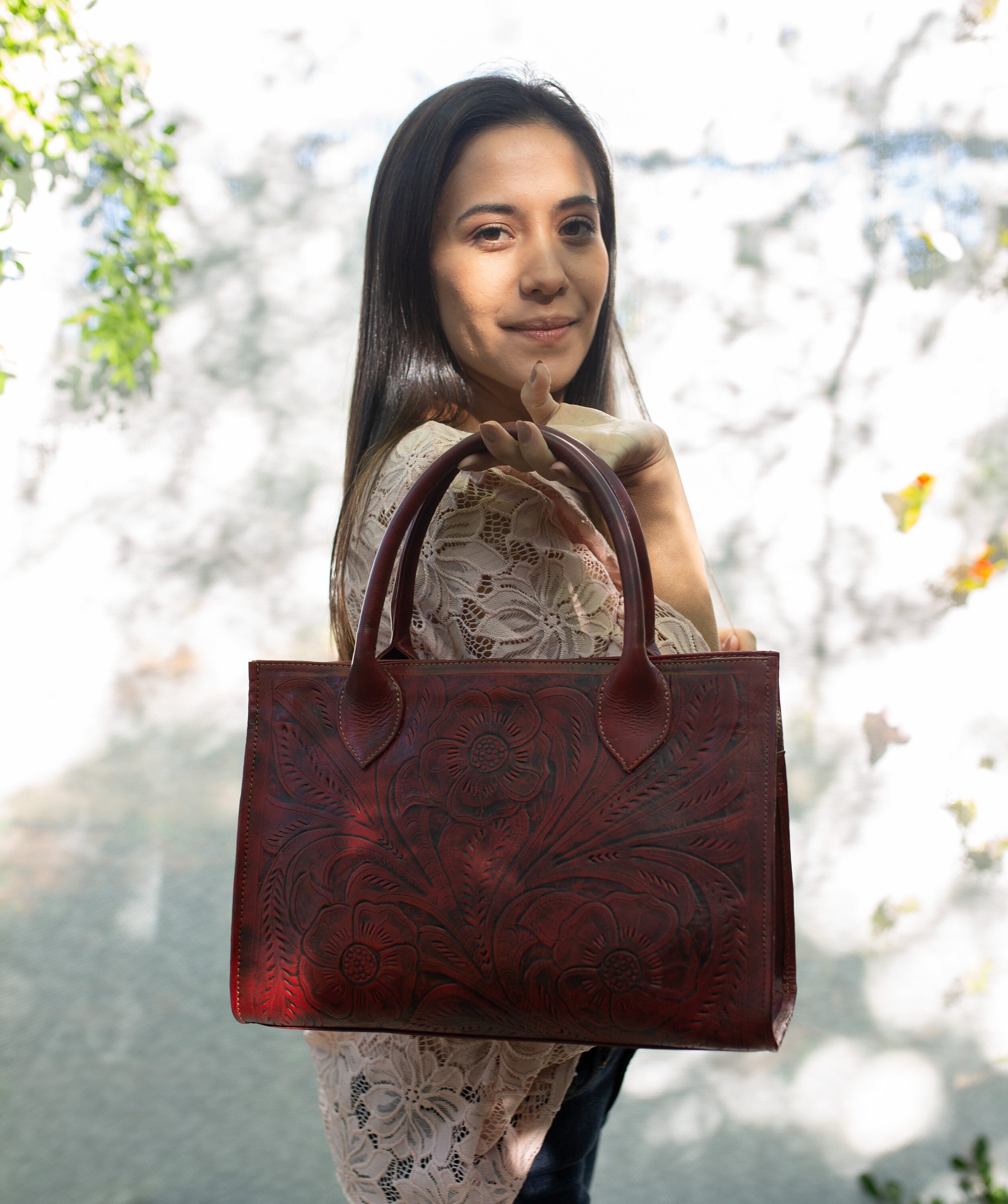 Crossbody Handbag With Top Handles Ladies Leather Satchel Etsy