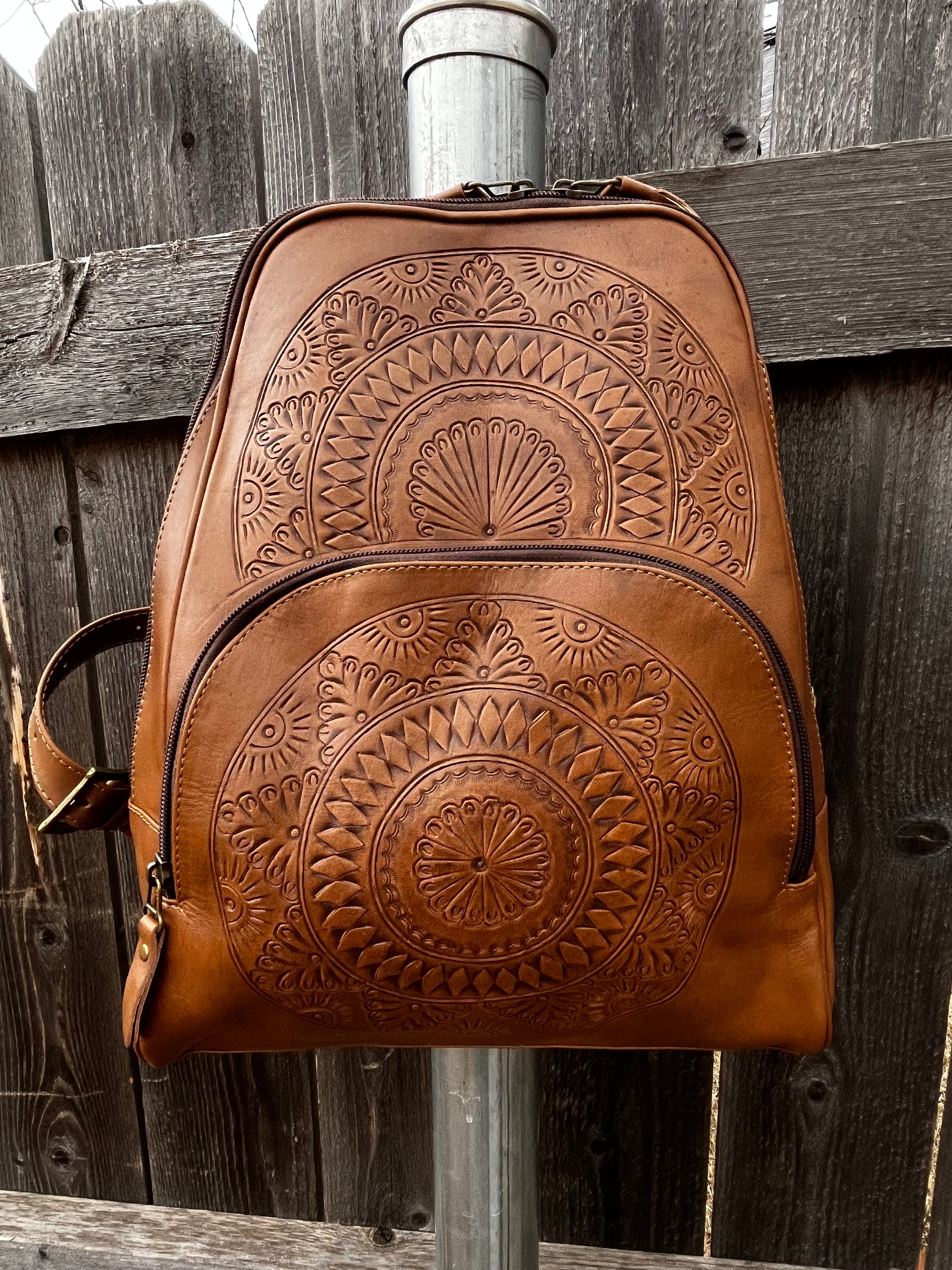 Full Grain Leather Backpack Ladies Leather Backpack Handmade Etsy