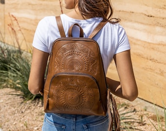 Full Grain Leather Backpack, Ladies Leather Backpack, Handmade Backpack for Travel, Medium Sized Design, Mom's Day Gift for Her