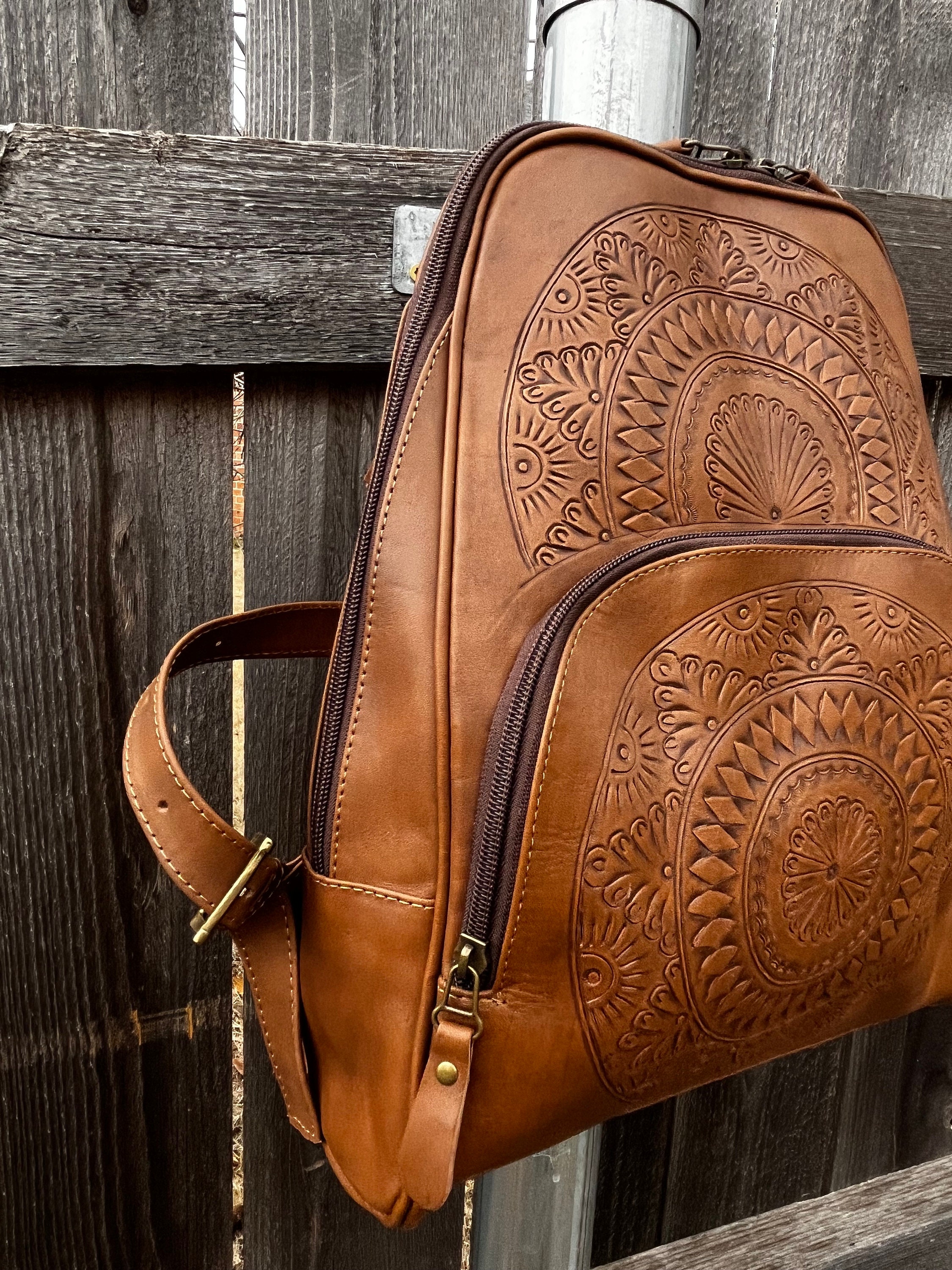 Full Grain Leather Backpack Ladies Leather Backpack Handmade Etsy