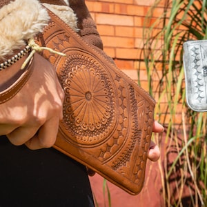 Bolso clutch de cuero, estilo sobre, delgado, liviano, pulsera, bolso, boho, regalo para estudiantes, regalo de novia, dama de honor