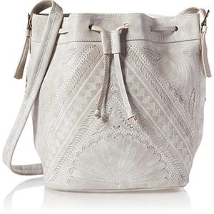 Hand Tooled Leather Bucket Bag, Western Boho Drawstring Crossbody Purse Handmade image 13