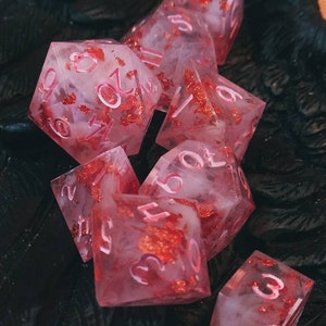 Copper Quartz 7 Piece Sharp Edge Dice Set