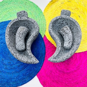 kit of two molcajetes | chile shaped molcajete | molcajete | authentic mexican molcajete | stone mortar | mortar and pestle