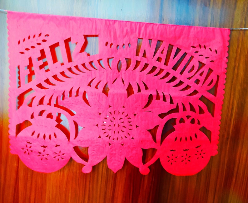 Garland of Mexican chopped paper flags Decoration for Christmas Mexican party supplies