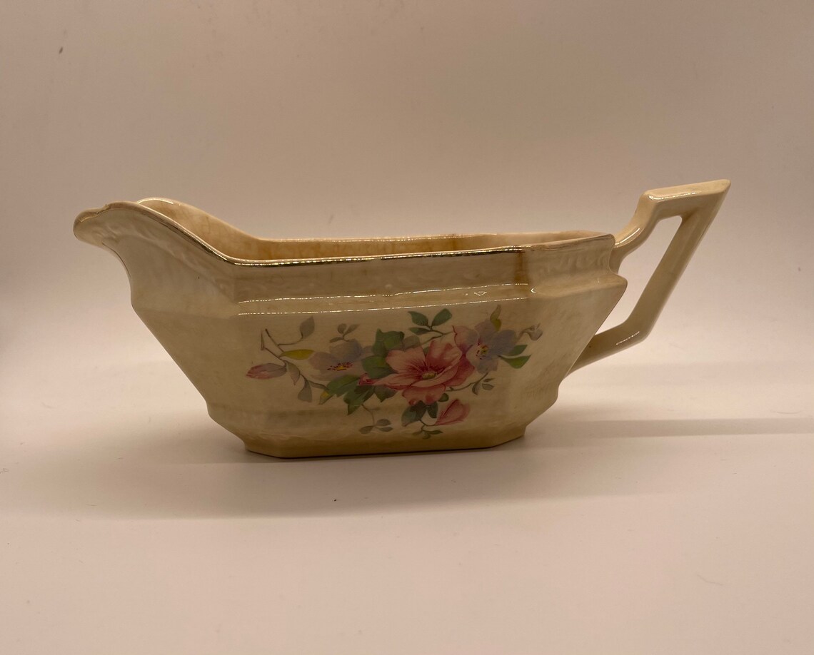 Antique Edwin M. Knowles Gravy Boat Etsy