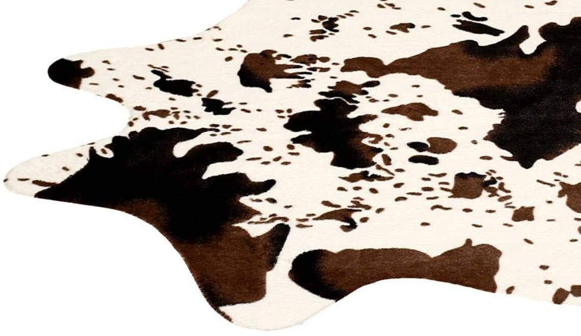 Cute Cow Print Rug Fun Faux Cowhide Area Rug Nice for Etsy