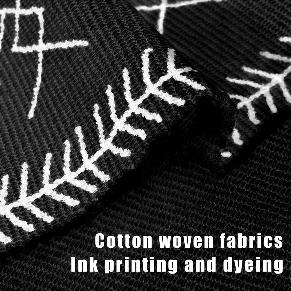 Boho Bathroom Rug Black and White Bath Mat Cotton Woven with Etsy