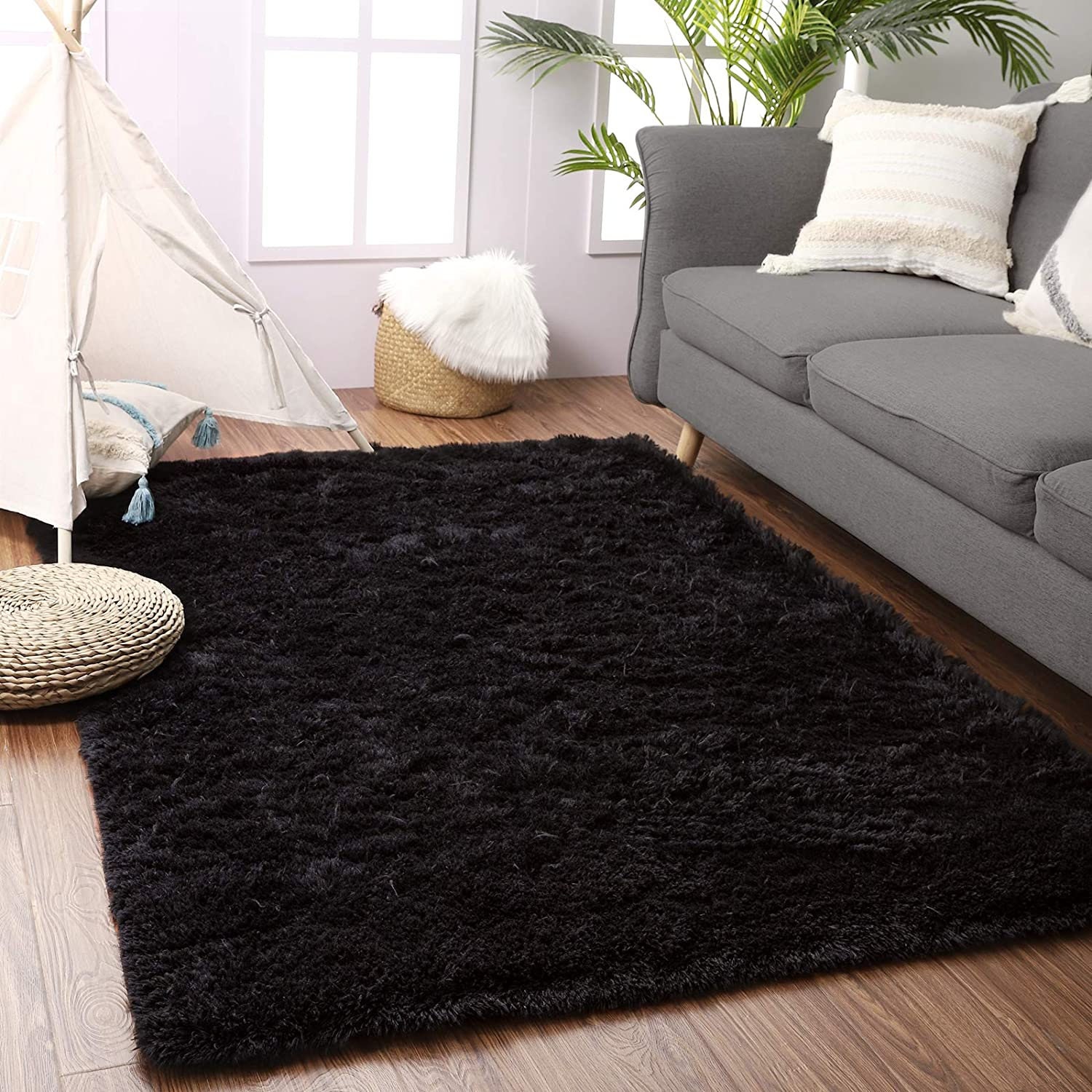 4 ft x 5.3 ft Soft Fluffy Area Rug Modern Shaggy Bedroom Rugs Etsy