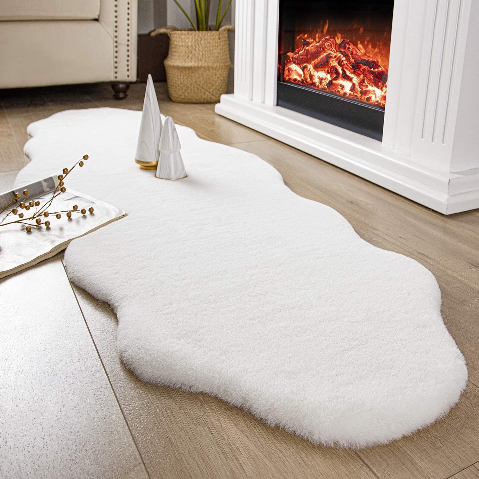 Ultra Soft Faux Rabbit Fur Chair Couch Cover Area Rug for Etsy