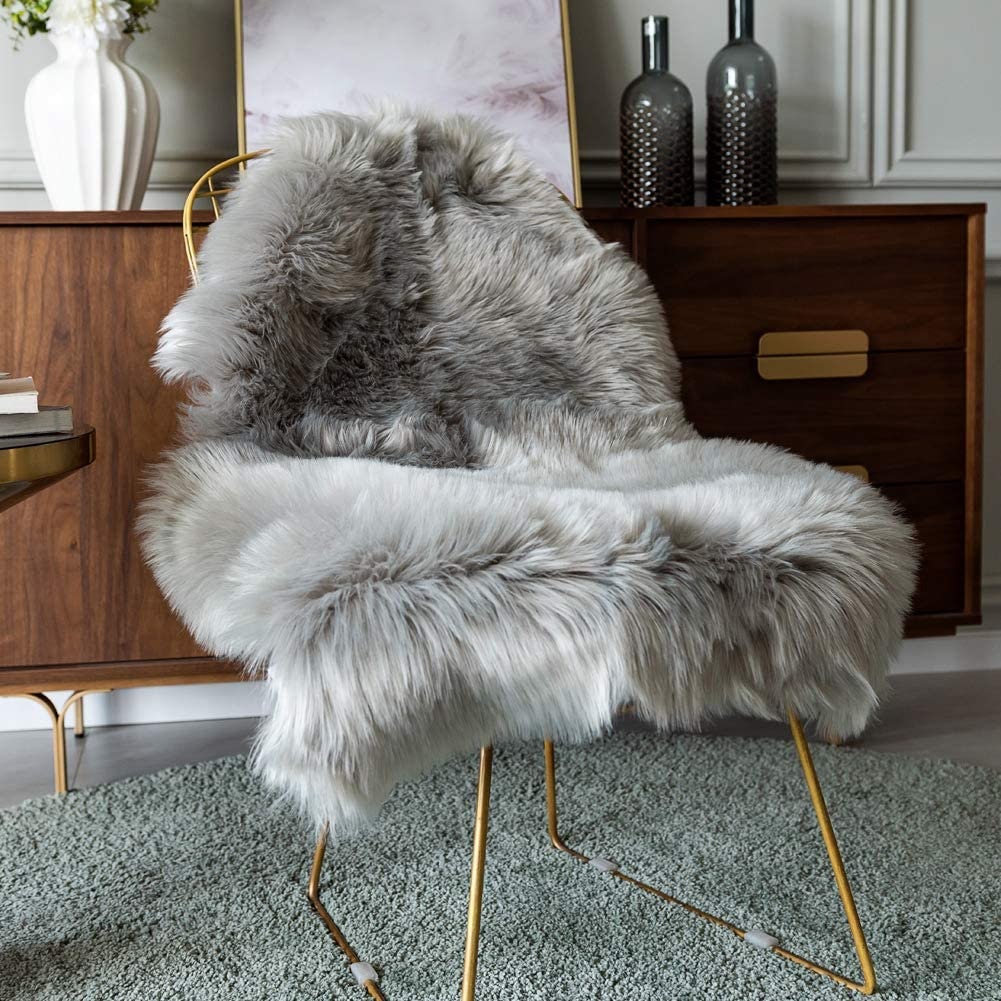 Luxury Soft Faux Sheepskin Chair Cover Seat Pad Plush Fur Area | Etsy