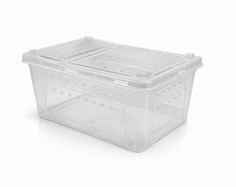 Ventilated Plastic Breeder Box for Feeder Insects, Reptiles, Amphibians, Small Pets Terrarium