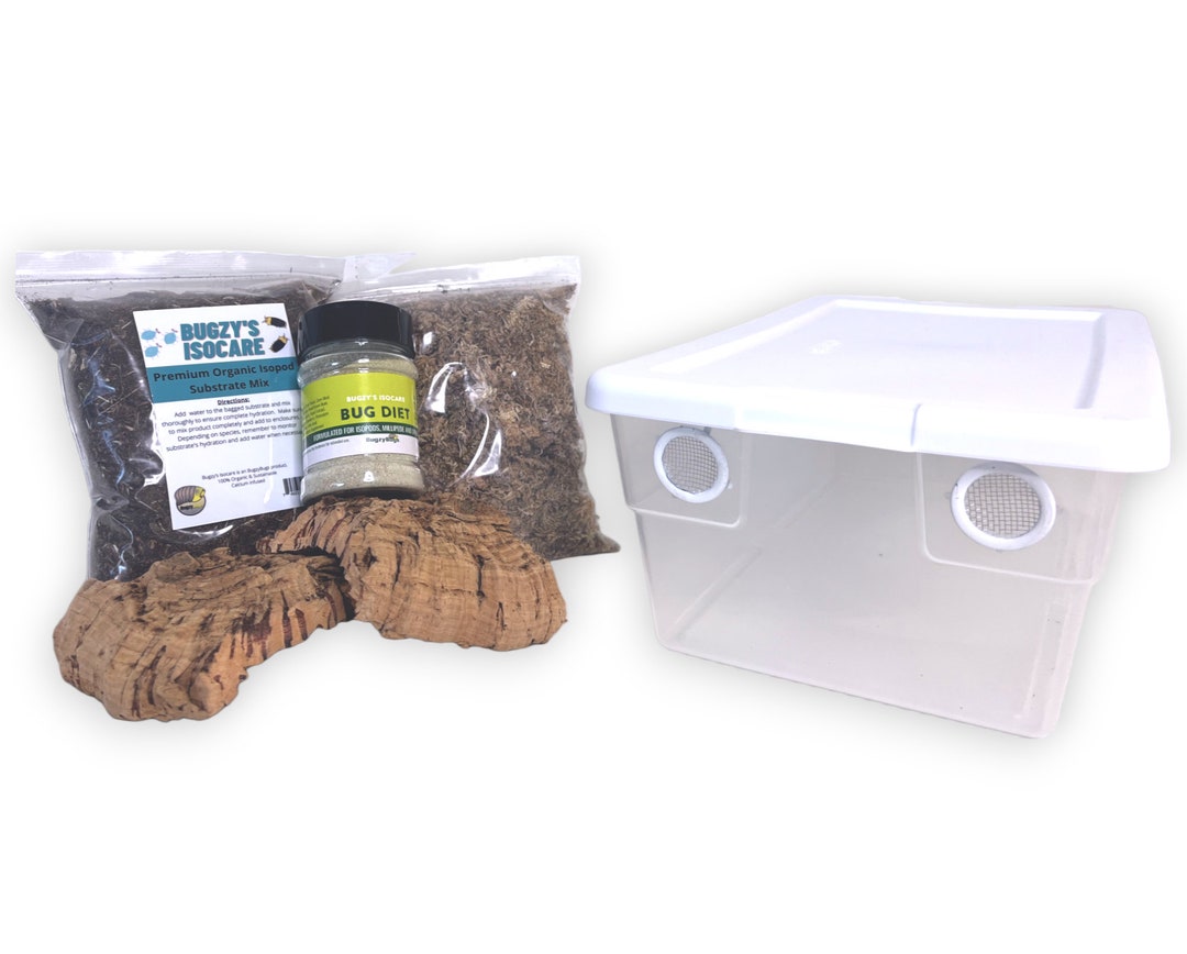 Vented Enclosure Vivarium Starter Kit for Reptile Isopods Springtails