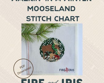 Walkin' in a Winter Mooseland (Moose Ornament) Stitch Chart