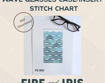 Wave Sunglasses Case / Insert Needlepoint Stitch Chart