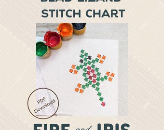 Bead Lizard Needlepoint Stitch Chart