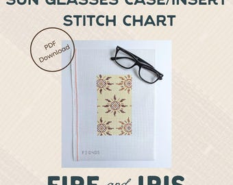 Sun Sunglasses Case / Insert Needlepoint Stitch Chart