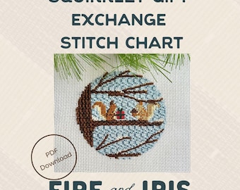Squirrely Gift Exchange (Squirrel Ornament) Stitch Chart