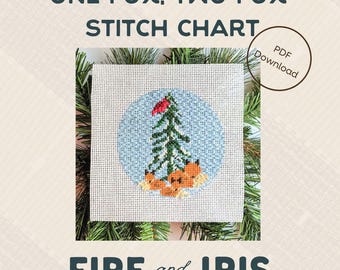 One Fox, Two Fox Needlepoint Stitch Chart