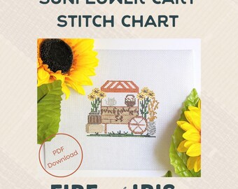 Sunflower Cart Stitch Chart