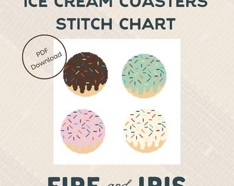 Ice Cream Coasters Stitch Chart