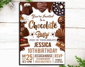 Delicious Chocolate Personalised Party Invitations