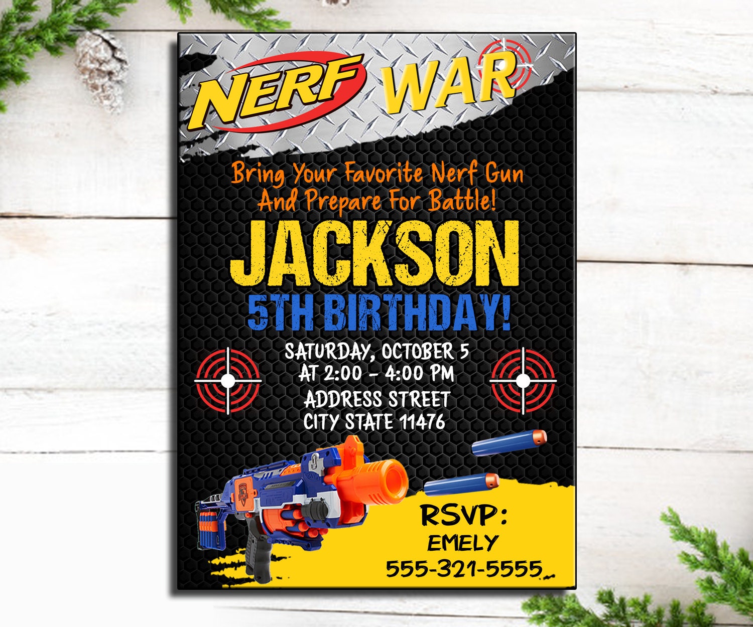 Kids party invitations to personalized Invitation 5x7" or 4x6&qu…