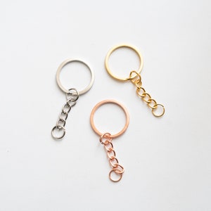 Key Rings, Gold, Rose Gold, Silver, with Chain,Split Rings, Pendants, Charms, Gift, Bright Colors, Craft, DIY, Fashion,Trend, in BULK