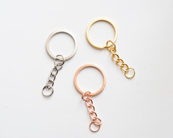 Schlüsselringe, Gold, Rose Gold, Silber, mit Kette,Split Rings, Anhänger, Charms, Geschenk, bunte Farben, Basteln, DIY, Mode,Trend, in BULK