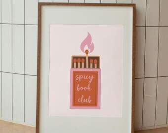 PRINTABLE Spicy Book Club Wall Print| Digital Wall Print For Book Lovers| Bookish Gifts|Bookish Wall Print