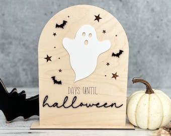 Letrero de borrado en seco con cuenta regresiva de Halloween // Letrero de días hasta Halloween // Letrero de borrado en seco con calendario de adviento de Halloween // Letrero de decoración de Halloween