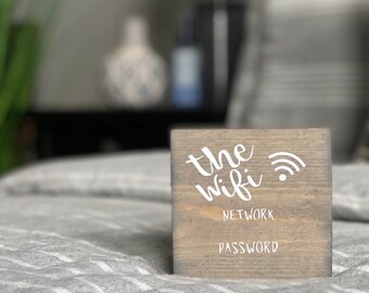 Mini Wifi Sign // Guest Bedroom Decor // Living Room Decor // Customizable // Personalized