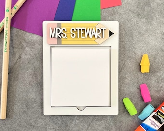 Teacher Sticky Note Holder // Personalized Sticky Note Holder // Desk Organizer // Teacher Appreciation Gift // Gift For Teacher