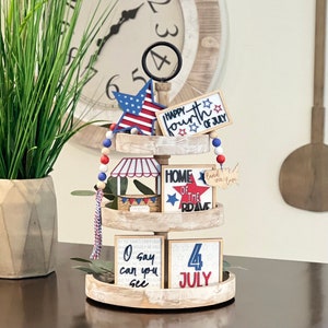 BUNDEL // Gelaagd bladdecor Fourth Of July // Borden met 4 juli-thema // Gelaagd bladdecor // Independence Day-thema gelaagd bladdecor