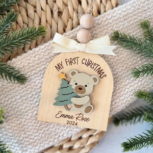 My First Christmas Ornament // Personalized Baby Ornament // Teddy Bear Ornament // Baby Name Ornament // Newborn Gift