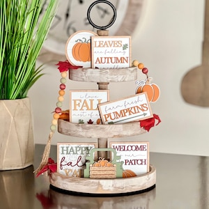 BUNDLE // Fall Pumpkin Patch Tier Tray Decor Bundle // Autumn Tier Tray Decor // Tiered Tray Decor Set // Seasonal Tier Tray Decor