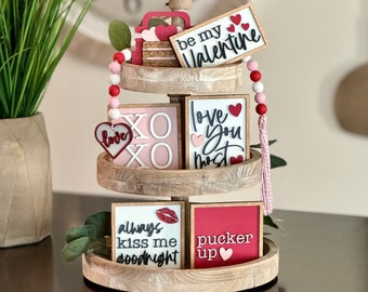 BUNDLE // Valentine's Day Tier Tray Decor // Valentine's Day Signs // Tier Tray Decor // Valentine's Day Tiered Tray Decorations