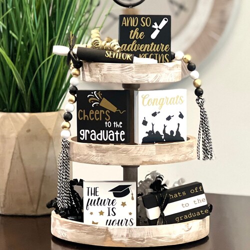 BUNDLE // Graduation Tier Tray Decor // Graduation Signs // Etsy