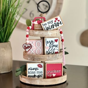 BUNDLE // Valentine's Day Tier Tray Decor // Valentine's Day Signs // Tier Tray Decor // Valentine's Day Tiered Tray Decorations