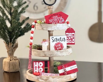 BUNDLE // Christmas Tier Tray Decor // Christmas Signs // Tier Tray Decor // Christmas Tiered Tray Decorations // Mini Christmas Decor